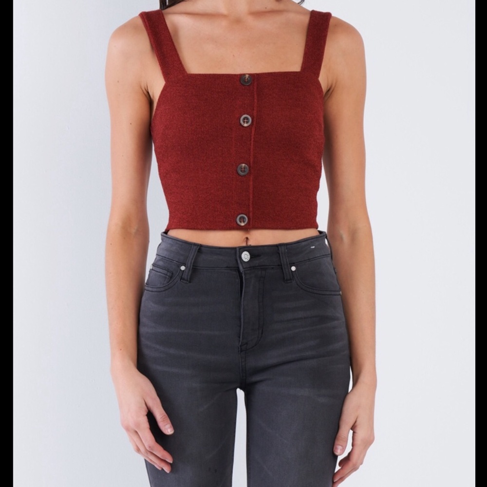 Rustic Red, Cropped, Tank Top - Picture 4 of 5